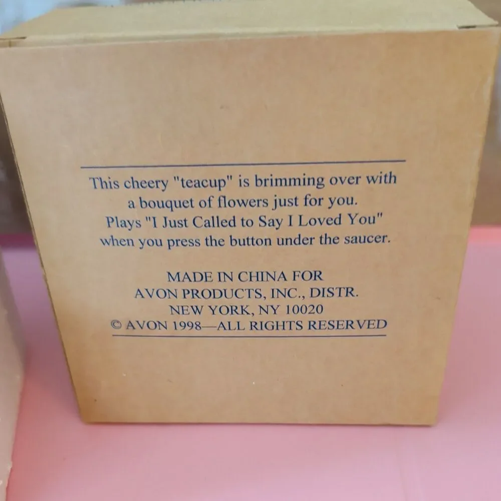 1998 Avon Flower Of The Month Teacup Music Box November Pre-Owned Vintage